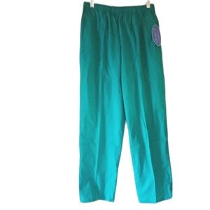 NWT Carol's Scrubs  Blue/Green Drawstring Scrub Pants - SZ: Large